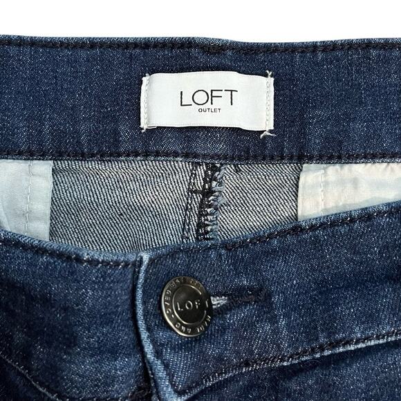 Loft Outlet Trouser Jeans 16 Wide Leg Dark Wash Stretchy Full Length Classic - Picture 8 of 10